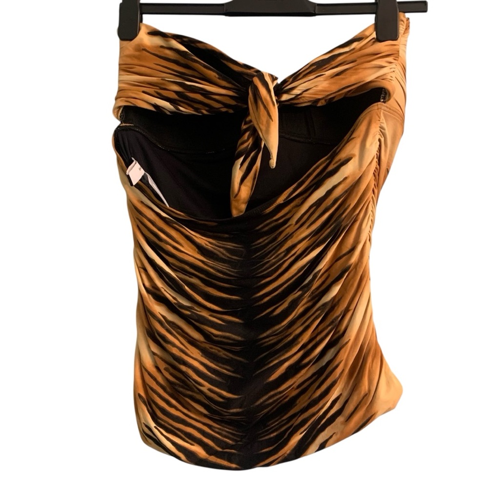 Carmen Marc Valvo Black and Tan Swimwear - Picture 2 of 6
